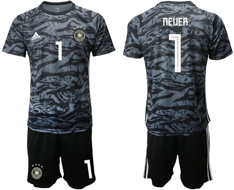 Men 2019-2020 Season National Team Germany black goalkeeper #1 Soccer Jerseys